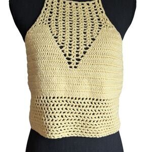 Charlotte Russe Knit Crochet Crop Top Large